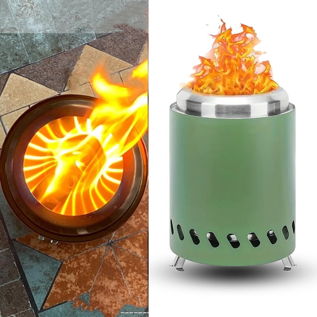 Portable Tabletop Fire Pit for Outdoor Heating, Backyard Gatherings, and Camping with Smokeless Flames