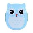thumbnail image 2 of Oleegame 2PC Produce Storage Plastic Cartoon Cute Owl Box Children Sealed Microwave PP Lunch Box Blue, 2 of 8