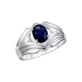 thumbnail image 4 of RYLOS Men's Rings 14K White Gold Rings Classic Designer Style 9X7MM Oval Gemstone &  Diamond Ring Sapphire September Birthstone Rings For Men Size 13, 4 of 7