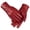 Red, variant on Fgnfyis Ladies' 2025 Autumn and Winter Solid Color Versatile Windproof and Thick Cold Leather Gloves Gloves Mittens Red