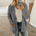 thumbnail image 2 of Cardigan Sweater for Women Oversized Fall Winter Button Down Sweater Tops Casual Long Sleeve Cardigans with Pockets, 2 of 4