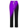 thumbnail image 4 of FAIWAD Women's High Waist Straight Leg Linen Pants, Color Block, Drawstring, Loose Trousers with Pockets, 4 of 4
