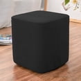 thumbnail image 4 of Stretch Square Ottoman Covers Decorative Furniture Small Footstool Slipcover , Black, 4 of 7