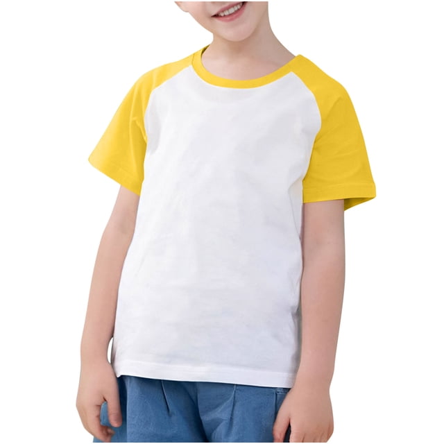 Timegard Girls Clothes Toddler Crew Neck Short Sleeve Comfy Cotton Block Color Tee Shirts Summer