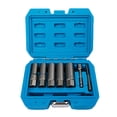 thumbnail image 1 of yeacher 7-Piece 3/8" 65mm Extended Bolt Extractor Set for Rusted, Stripped, and Broken Nuts/Screws, Chrome Molybdenum Steel, Red/Blue/Black Case (Random), 1 of 6