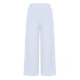 thumbnail image 3 of Birdeem Fashion Womens Spring and Summer Versatile Wide Leg Cotton Linen Elastic Waist Solid Color Wide Leg Pants, 3 of 6
