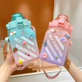 thumbnail image 4 of MesaSe 1.5L Creative Candy Jar Square Plastic Water Bottle With Straw Large Capacity Gradient Color Student Portable Outdoor Water Cups, 4 of 9