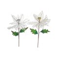 thumbnail image 1 of Netted Glitter Edged Poinsettia Stem - Set of 6, 1 of 3