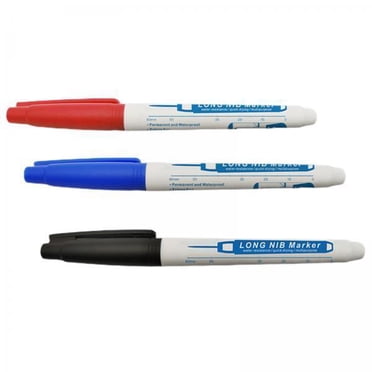 GUOOL 3X 3 Pack Extra Long Tip Long Nib Marker Pens Permanent Carpenter Deep Hole Pen
