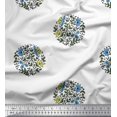 thumbnail image 1 of Soimoi Polyester Crepe Fabric Leaves & Floral Block Printed Craft Fabric by The Yard 52 Inch Wide, 1 of 3