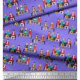 thumbnail image 3 of Soimoi Purple Rayon Fabric Human Group Print Sewing Fabric Yard 56 Inch Wide, 3 of 3