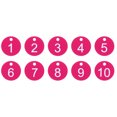 thumbnail image 3 of 10PCS Number Tags 1-10, Number Key Tags Plastic Numbered Tags Key Tags Keychain with Key Rings for Organizer Field Sales Hangers Clothes Labels ID Tag, Rose Red, 3 of 6
