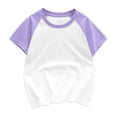 thumbnail image 1 of Penkiiy T-Shirts à Manches Courtes Raglan pour Tout-Petits Filles Garçons, Chandail de Baseball, T-Shirt 3-4 Ans Violet, 1 of 1