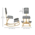 thumbnail image 3 of HOMCOM Ergonomic Kneeling Chair, Rocking Wood Kneel Stool, Grey, 3 of 10