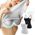 thumbnail image 2 of Timegard Camisoles pour Femmes 3 Pcs avec Soutien-Gorge Intégré Col Rond Bretelles Spaghetti Ajustées Douces Maillots de Corps Décontractés Hauts de Pyjama, 2 of 6