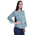 thumbnail image 3 of Moomaya Haut à Manches Longues Imprimé avec Patte de Boutonnage, Col Rond, Tunique d'Été Décontractée pour Femme, 3 of 5