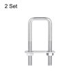thumbnail image 3 of Unique Bargains Square U-Bolts 2 Sets 32mm Inner Width 100mm Length M8 304 Stainless Steel U Clamp Bolt, 3 of 5