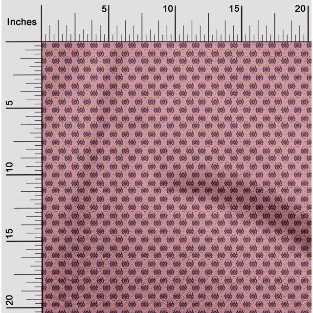 oneOone Tissu Lycra Polyester Damas & Imprimé Floral par Yard 56 Pouces de Large