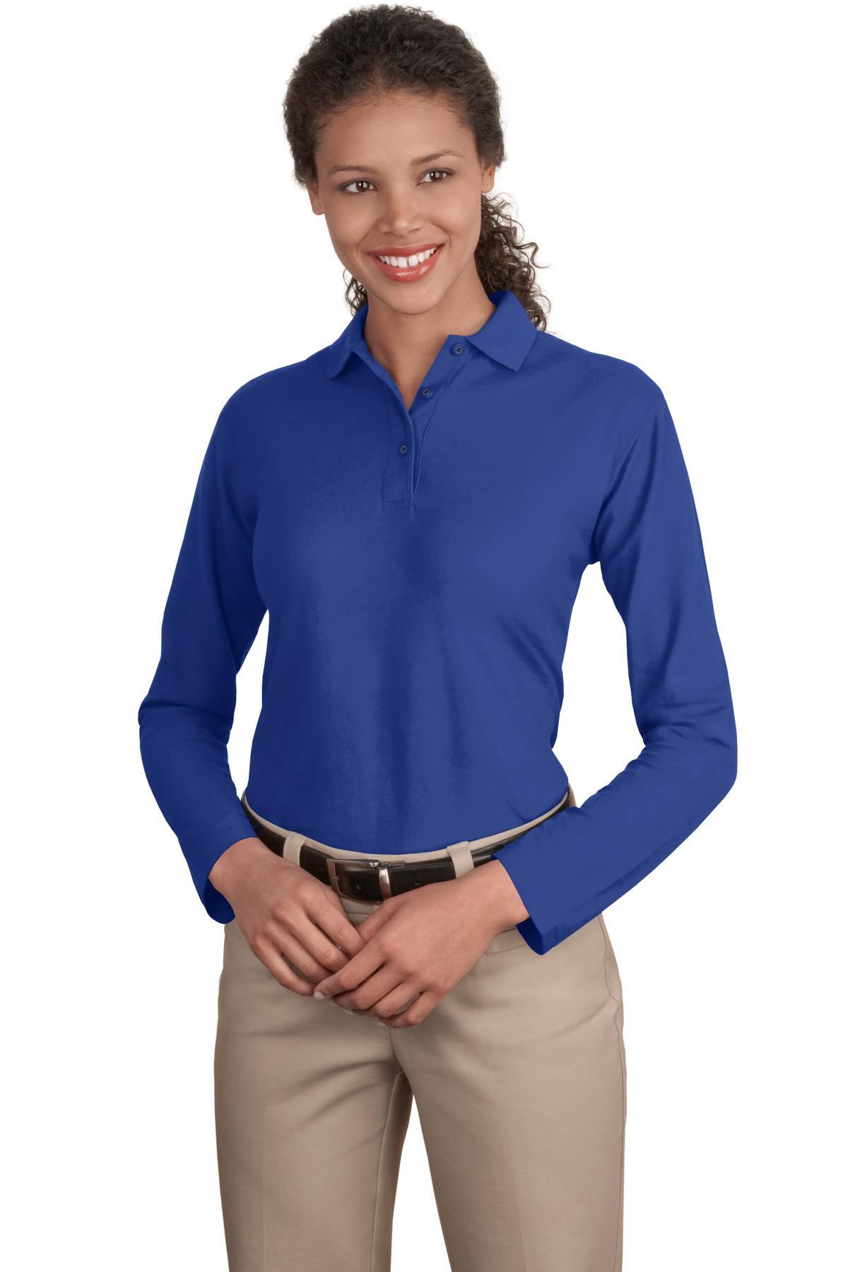 Port Authority Ladies Silk Touch Long Sleeve Polo