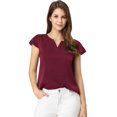 thumbnail image 2 of INSPIRE CHIC Blouse Haut pour Femme à Col en V, de Travail Décontracté, à Manches Courtes, 2 of 4