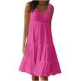 thumbnail image 1 of Yuyuzo Robes pour Femmes 2025 Décontractées Sans Manches Robes d'Été de Plage Robe à Volants Robe de Fête, 1 of 6