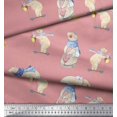 thumbnail image 2 of Soimoi Cotton Cambric Fabric Cycle,Rabbit & Bear Kids Fabric Prints By Yard 42 Inch Wide, 2 of 2