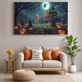 thumbnail image 3 of Spooky Scene Halloween Banner Gothic Theme Pumpkin Lantern Skeleton Design Cemetery Setting for Halloween Party Event Decor, 3 of 5