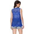 thumbnail image 3 of Cardigan Ouvert pour Femmes à Garniture en Dentelle Crochet Florale, 3 of 5