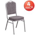 thumbnail image 4 of 4 Pk. HERCULES Series Crown Back Stacking Banquet Chair in Herringbone Fabric - Silver Frame, 4 of 9