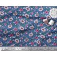 thumbnail image 2 of Soimoi Georgette Viscose Fabric Leaves & Floral Block Print Sewing Fabric Yard 42 Inch Wide, 2 of 3