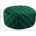 thumbnail image 3 of Meridian Furniture Addison Ottomane et Banc en Velours Vert Capitonné à Boutons, 3 of 4