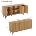 thumbnail image 4 of Kojooin Buffet-Vaisselier Autoportant en Bois avec Portes Cannelées, Rangement à Tablette Ajustable, Armoire de Rangement Moderne pour Bar à Café pour Salle à Manger, 4 of 8