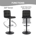 thumbnail image 3 of PU Leather Barstools with Large 41.5cm Base, Height Adjustable Swivel Counter Bar Stools Kitchen Pub Dining Chair with Backrest and Footrest, 1/Pack, Matte Black, 3 of 8