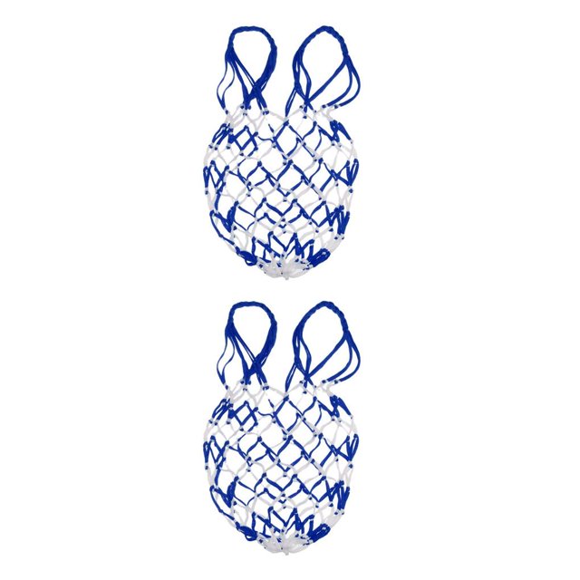 Baohd 1/2/3/5 Mesh Ball Bag Basketball Ball Carry Mesh Storage Net Bag Holder Blue White 2PCS