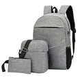 thumbnail image 1 of Three-piece Backpack Men's Computer Backpack Casual Junior High School Elementary School Student Backpack Korean Version Female Outdoor Travel Bag, 1 of 8