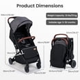 thumbnail image 3 of INFANS Travel Stroller, Lightweight Compact Baby Stroller for Airplane with One-Hand Fold, Multi-Position Recline, Canopy, 4 Wheel Suspension, Storage Basket, 3 of 9