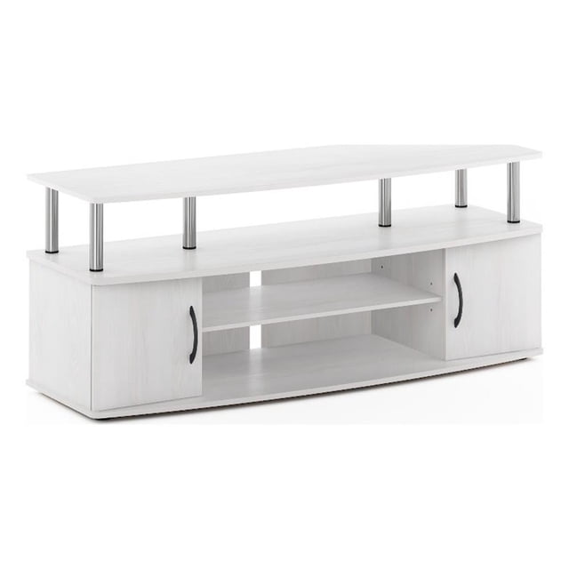 Pemberly Row Large Entertainment Center Hold up to 55-IN Stainless Steel Tubes