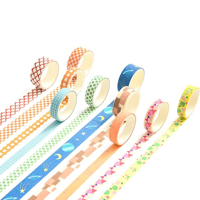 Craft Tape Colorful DIY 10 Rolls Decorative 6.56ft Masking Tape Planner Tape