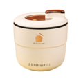 thumbnail image 1 of Estbridge Portable Electric Hot Pot Rice Cooker  Intelligent Mini Ramen Pot Rice Cooking Pan for Steaming  Stir-Frying  Porridge & Noodle Soup  Kitchen Supplies  6.7”x6.7”x6.1”  1PC  Beig, 1 of 9