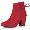 thumbnail image 1 of Unique Bargains Bottines à Talon Bloc à Lacets à l'Arrière pour Femmes, 1 of 7