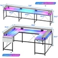 thumbnail image 2 of U Shaped Desk, 126 Inch Gaming Desk with Monitor Stand and LED Lights, Reversible Shaped Large Computer Desk with Power Outlets, Large Corner Office Desk with Storage Bag and Hooks, 2 of 6