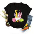 thumbnail image 3 of Shorts Décontractés pour Femmes, Col Rond Ample, Manches Courtes, Imprimé Lettre, Blouse T-Shirt, 3 of 4