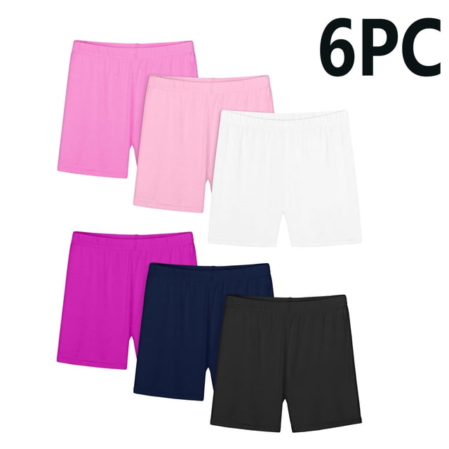 Cowsor Boy's Girls' Solid Bike Shorts 6PC