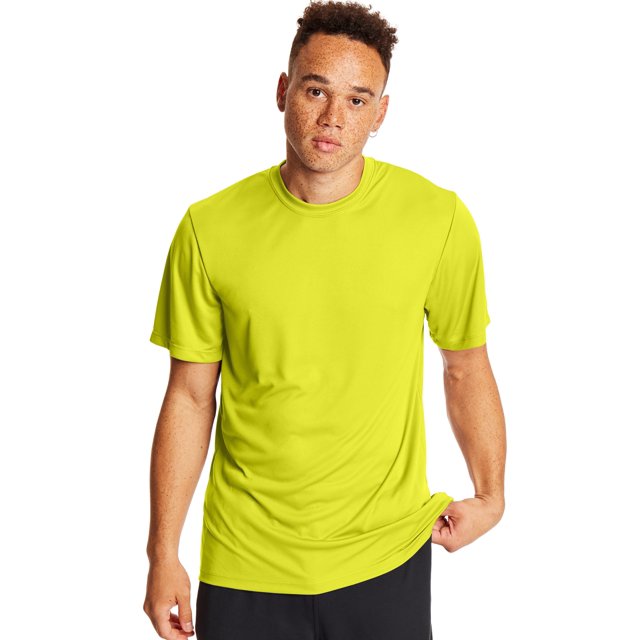 Hanes T-Shirt Sport Cool DRI Performance pour Hommes Lot de 2, 3TG, Vert Sécurité