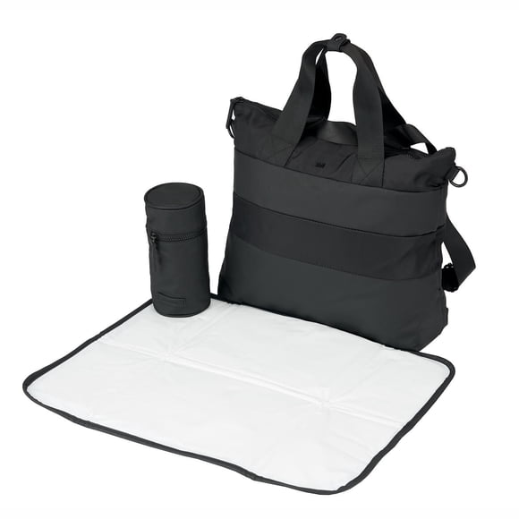 Bababing Backpack Tote - Black - 100% Recycled Fabric - Convertible 3-in-1 Tote Bag, Shoulder Bag & Hands-Free Backpack - Durable and Eco-Friendly Changing Bag for Modern Parents