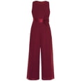thumbnail image 4 of Sholeno Combinaisons Sans Manches pour Filles, Robe de Mariage Formelle en Chiffon, Combinaison de Danse Bourgogne 14, 4 of 7