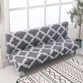 thumbnail image 1 of 2024 Folding Sofa Bed Cover Solid Color Futon Armless Slipcover Polyester Elastic Fabric All-Inclusive Cover, 1 of 9