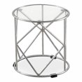 thumbnail image 3 of Furniture of America Nikova Glass Top 3-Piece Nesting Table Set in Silver, 3 of 8
