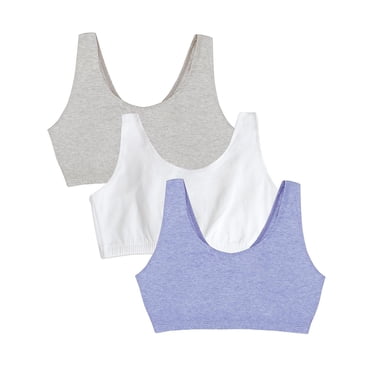 Fruit of the Loom Women's Tank Style Cotton Sports Bra, 3-Pack