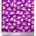thumbnail image 1 of Soimoi Purple Heavy Canvas Fabric Palm & Monstera Leaves Decor Fabric Printed BTY 58 Inch Wide, 1 of 3